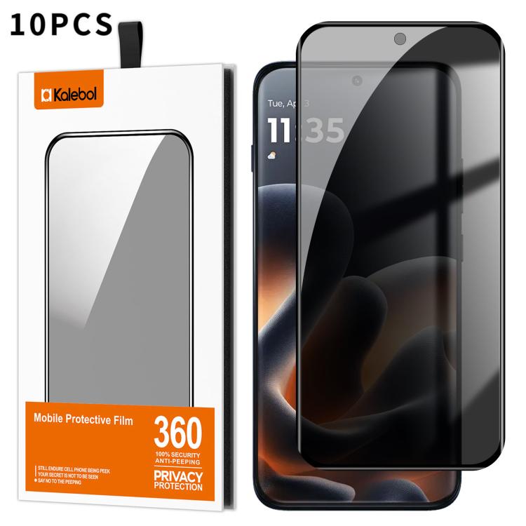 For Motorola Edge 70 Pro 5G 10pcs Kalebol Curved Full Glue High-Aluminum Full-Coverage Anti-Fingerprint Screen-Printed Privacy Tempered Glass Film