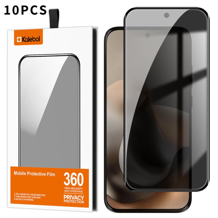 For Motorola Moto G77 5G 10pcs Kalebol Curved Full Glue High-Aluminum Full-Coverage Anti-Fingerprint Screen-Printed Privacy Tempered Glass Film