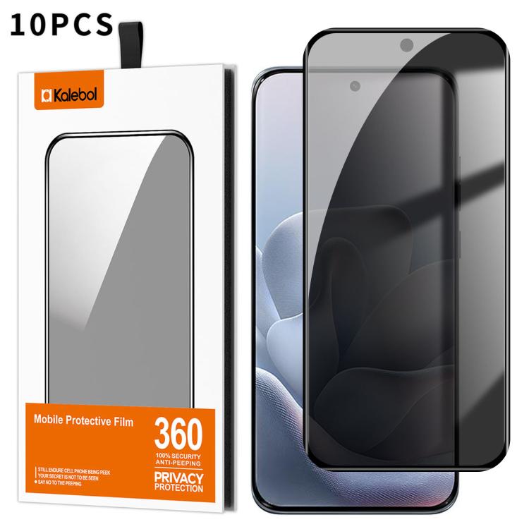 For Motorola Edge 70 Fusion 5G 10pcs Kalebol Curved Full Glue High-Aluminum Full-Coverage Anti-Fingerprint Screen-Printed Privacy Tempered Glass Film