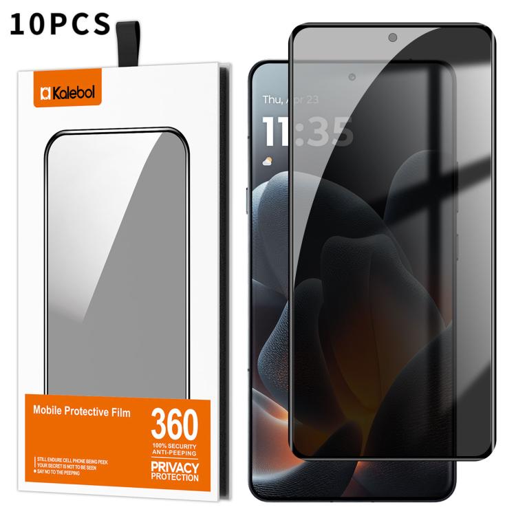 For Motorola Signature 5G 10pcs Kalebol Curved Full Glue High-Aluminum Full-Coverage Anti-Fingerprint Screen-Printed Privacy Tempered Glass Film