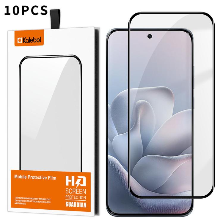 For Motorola Edge 70 Fusion 5G 10pcs Kalebol Curved Full Glue High-Aluminum Full-Coverage Anti-Fingerprint Screen-Printed HD Tempered Glass Film