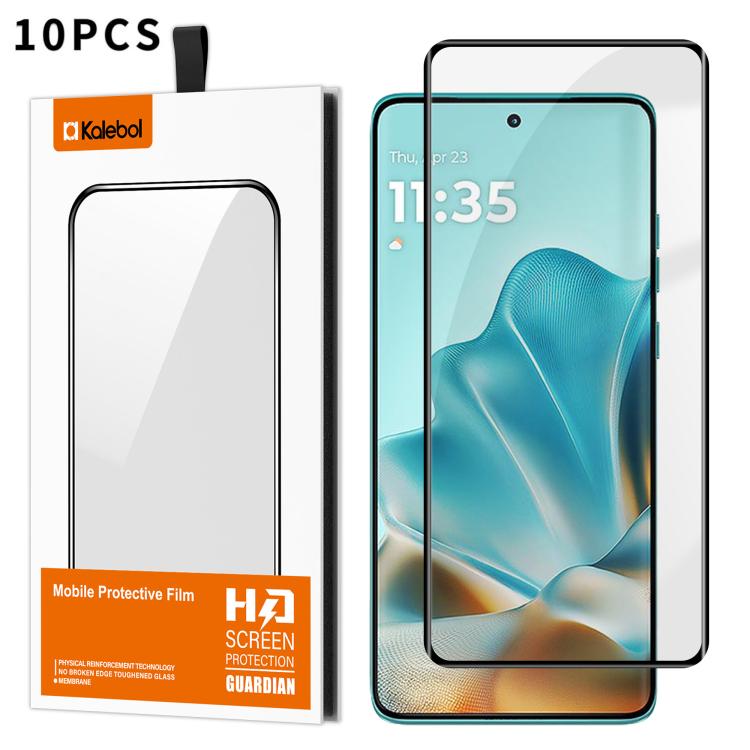For Motorola Edge 60 Fusion 10pcs Kalebol Curved Full Glue High-Aluminum Full-Coverage Anti-Fingerprint Screen-Printed HD Tempered Glass Film