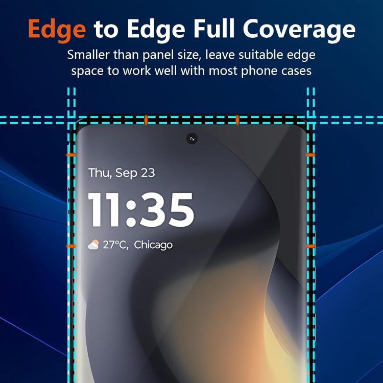 For Motorola Edge 50 Pro 10pcs Kalebol Curved Full Glue High-Aluminum Full-Coverage Anti-Fingerprint Screen-Printed HD Tempered Glass Film