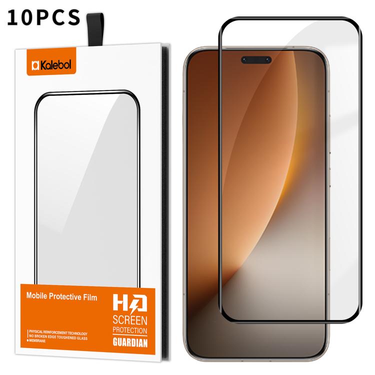For Honor Magic8 Pro 10pcs Kalebol Curved Full Glue High-Aluminum Full-Coverage Anti-Fingerprint Screen-Printed HD Tempered Glass Film