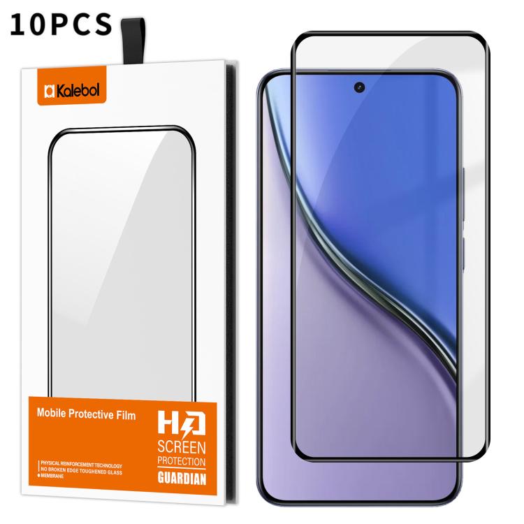 For Realme P3 Ultra 5G 10pcs Kalebol Curved Full Glue High-Aluminum Full-Coverage Anti-Fingerprint Screen-Printed HD Tempered Glass Film