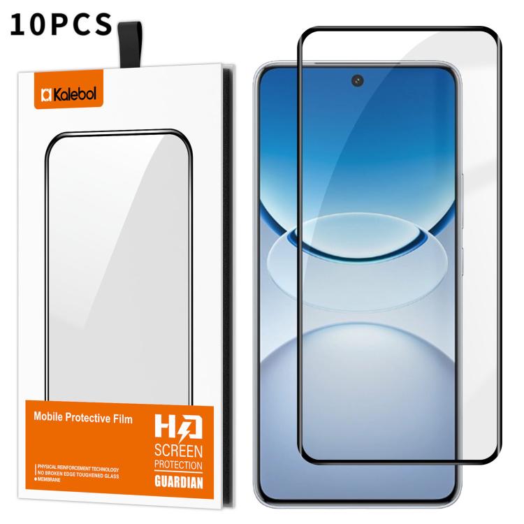 For vivo Y300 Pro+ 10pcs Kalebol Curved Full Glue High-Aluminum Full-Coverage Anti-Fingerprint Screen-Printed HD Tempered Glass Film