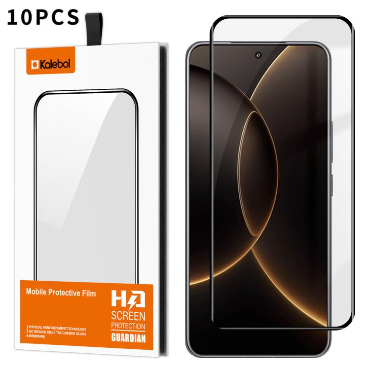 For Xiaomi 15S Pro 10pcs Kalebol Curved Full Glue High-Aluminum Full-Coverage Anti-Fingerprint Screen-Printed HD Tempered Glass Film