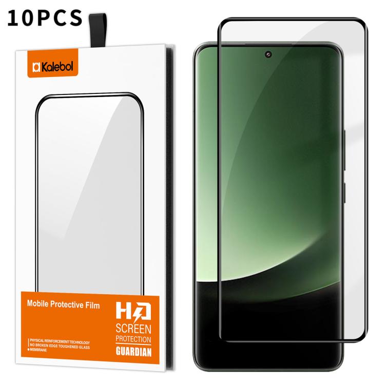 For Xiaomi 13 Ultra 10pcs Kalebol Curved Full Glue High-Aluminum Full-Coverage Anti-Fingerprint Screen-Printed HD Tempered Glass Film