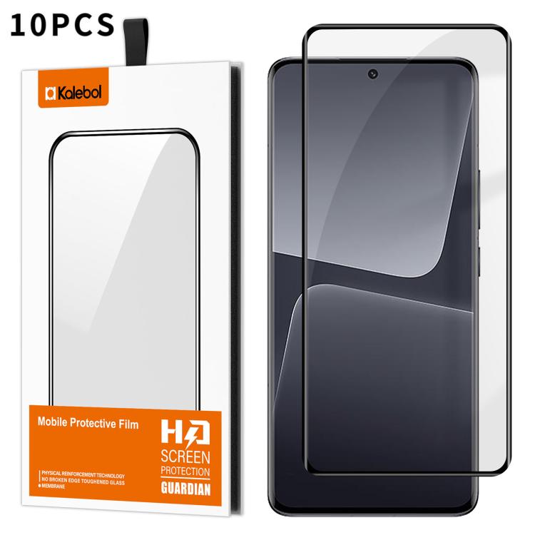 For Xiaomi 13 Pro 10pcs Kalebol Curved Full Glue High-Aluminum Full-Coverage Anti-Fingerprint Screen-Printed HD Tempered Glass Film