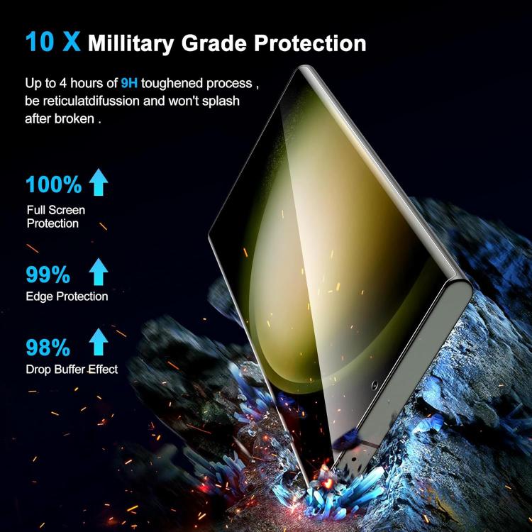 For Galaxy S24+ 5G 10pcs Kalebol Curved Full Glue High-Aluminum Full-Coverage Anti-Fingerprint Screen-Printed HD Tempered Glass Film