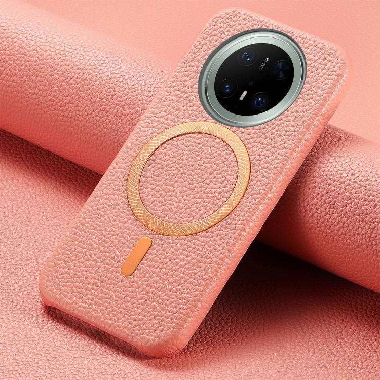 For Huawei Mate 70 Pro Litchi Texture Brushed MagSafe PU Back Cover Phone Case