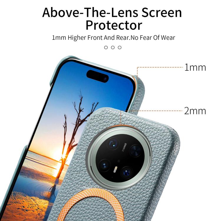 For Huawei Mate 70 Pro Litchi Texture Brushed MagSafe PU Back Cover Phone Case