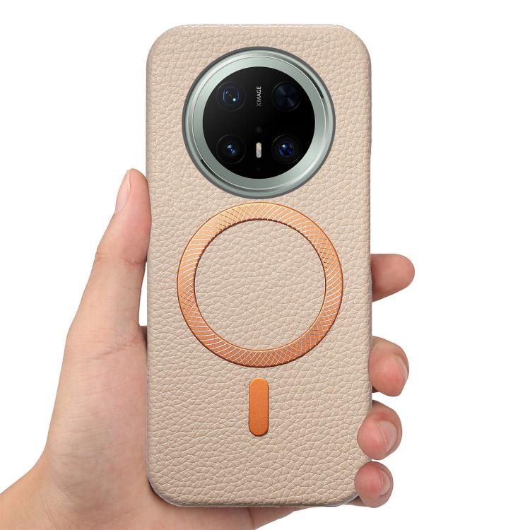 For Huawei Mate 70 Pro Litchi Texture Brushed MagSafe PU Back Cover Phone Case