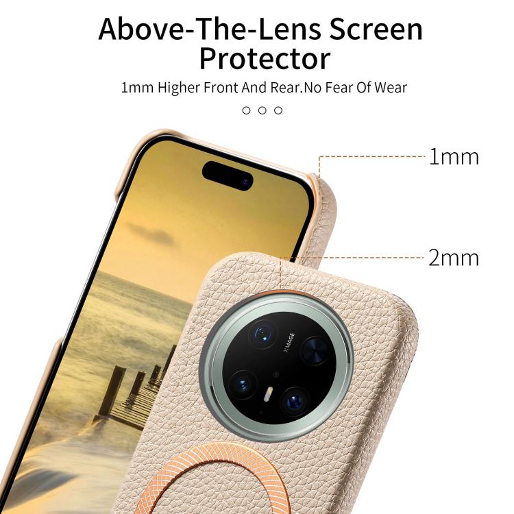 For Huawei Mate 70 Pro Litchi Texture Brushed MagSafe PU Back Cover Phone Case