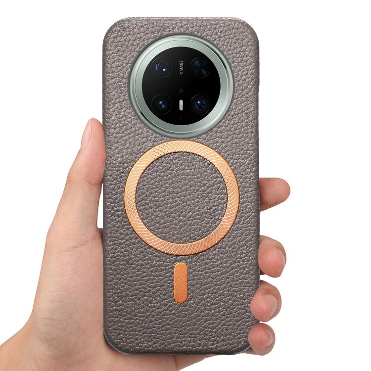 For Huawei Mate 70 Pro Litchi Texture Brushed MagSafe PU Back Cover Phone Case