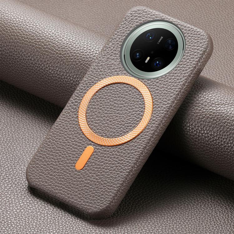 For Huawei Mate 70 Pro Litchi Texture Brushed MagSafe PU Back Cover Phone Case