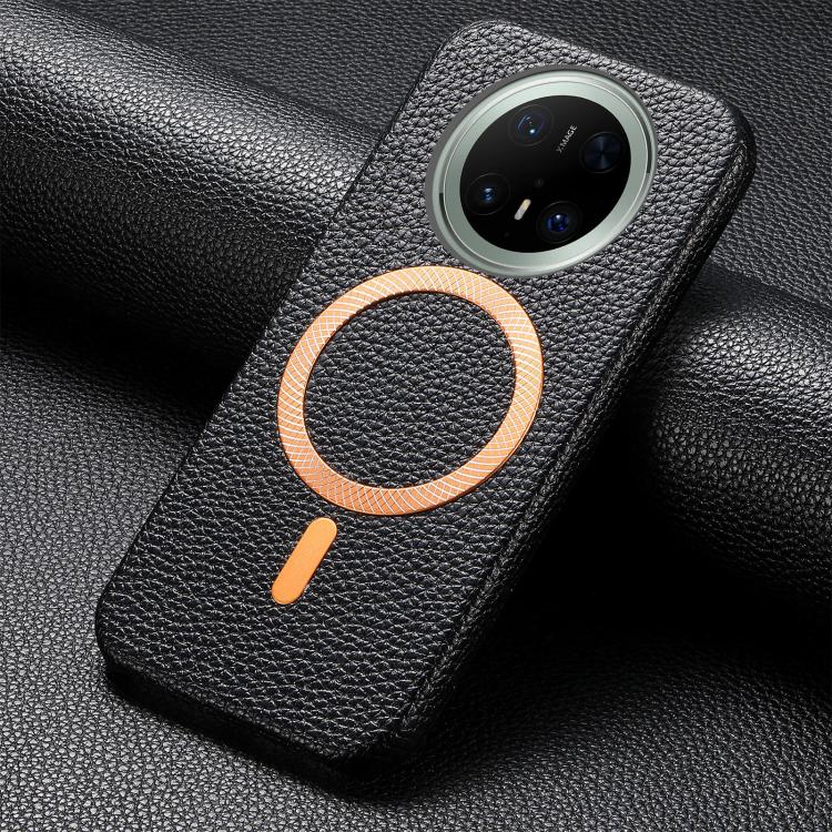 For Huawei Mate 70 Pro Litchi Texture Brushed MagSafe PU Back Cover Phone Case