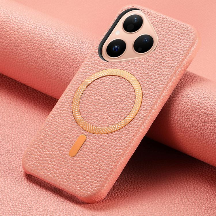 For Huawei Pura 80 5G Litchi Texture Brushed MagSafe PU Back Cover Phone Case