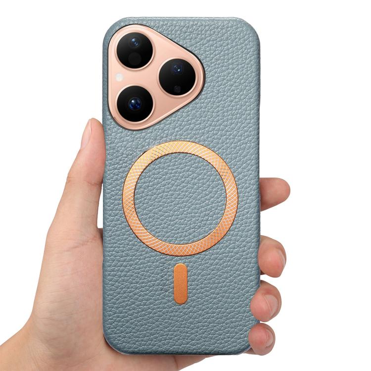 For Huawei Pura 80 5G Litchi Texture Brushed MagSafe PU Back Cover Phone Case