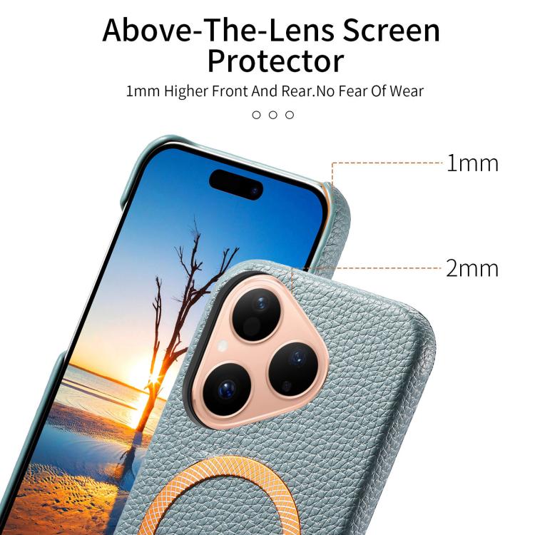 For Huawei Pura 80 5G Litchi Texture Brushed MagSafe PU Back Cover Phone Case