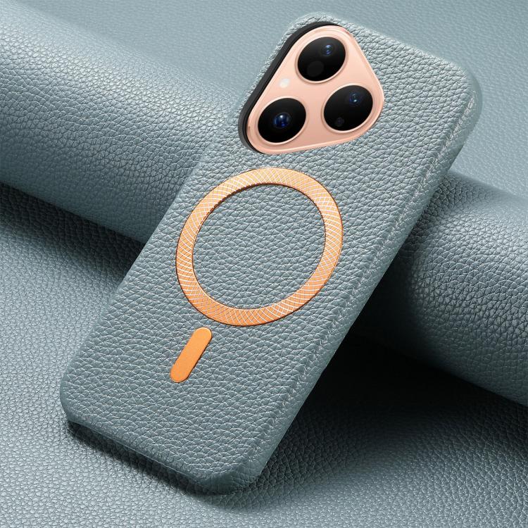 For Huawei Pura 80 5G Litchi Texture Brushed MagSafe PU Back Cover Phone Case