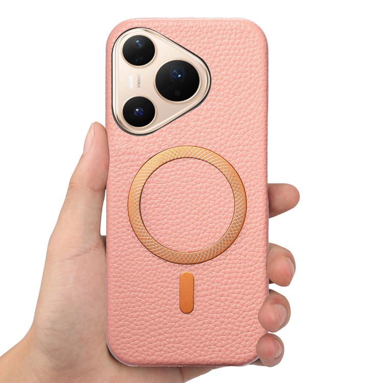 For Huawei Pura 80 Pro 5G Litchi Texture Brushed MagSafe PU Back Cover Phone Case