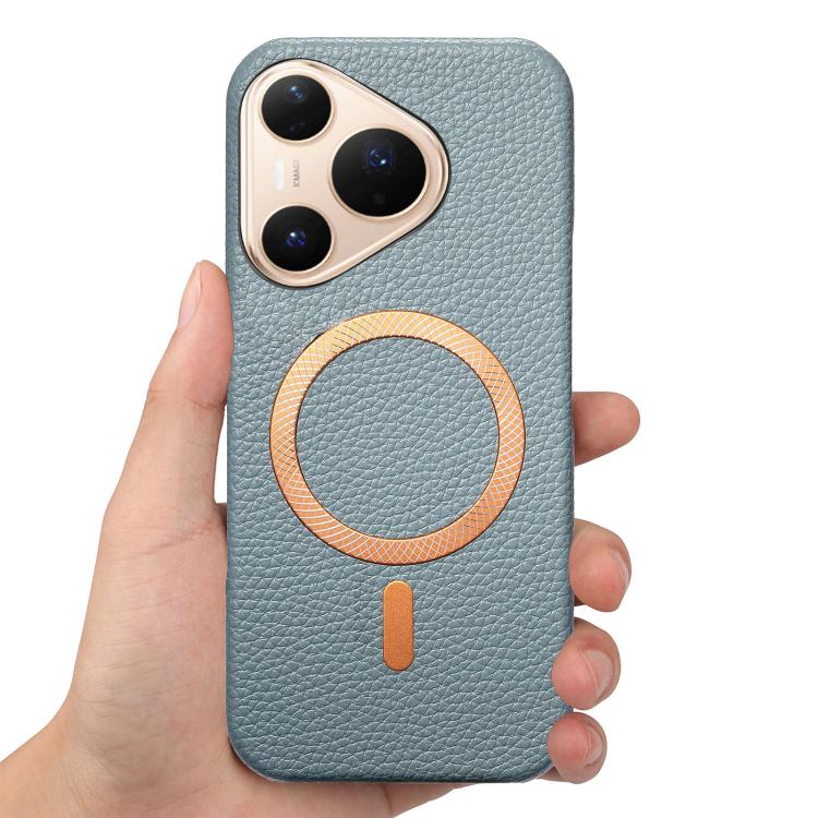 For Huawei Pura 80 Pro 5G Litchi Texture Brushed MagSafe PU Back Cover Phone Case