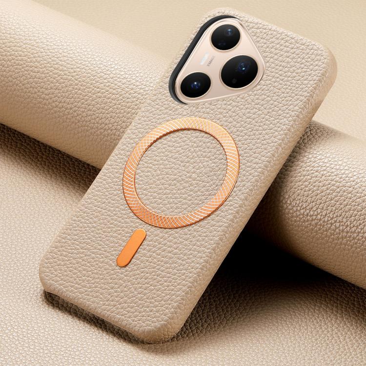 For Huawei Pura 80 Pro 5G Litchi Texture Brushed MagSafe PU Back Cover Phone Case