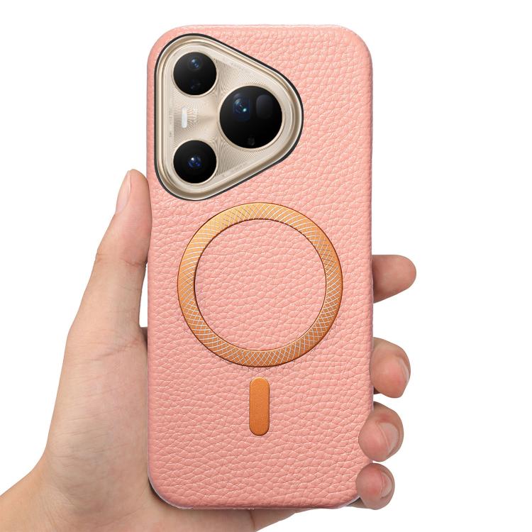 For Huawei Pura 80 Ultra 5G Litchi Texture Brushed MagSafe PU Back Cover Phone Case