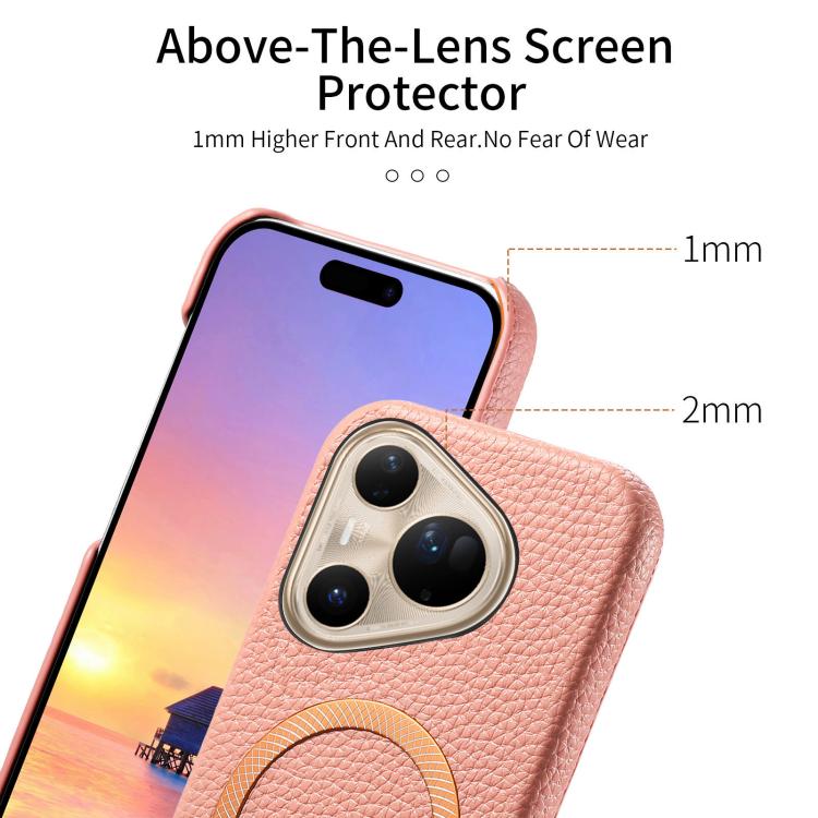For Huawei Pura 80 Ultra 5G Litchi Texture Brushed MagSafe PU Back Cover Phone Case
