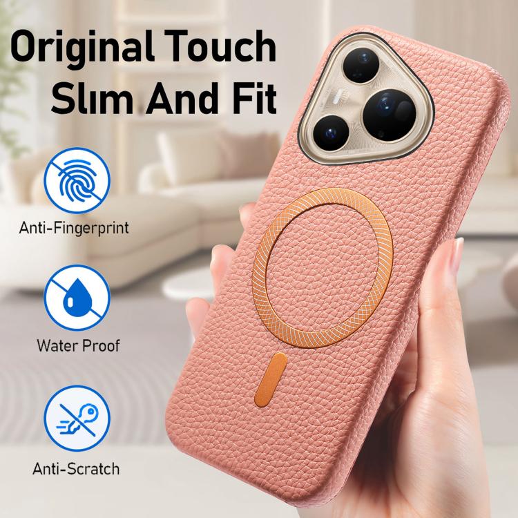For Huawei Pura 80 Ultra 5G Litchi Texture Brushed MagSafe PU Back Cover Phone Case