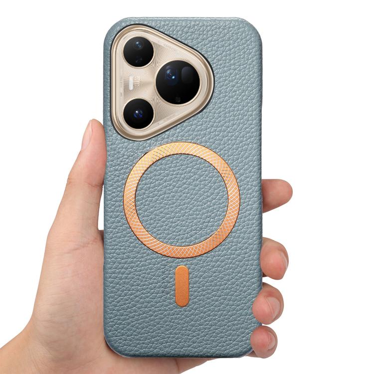 For Huawei Pura 80 Ultra 5G Litchi Texture Brushed MagSafe PU Back Cover Phone Case