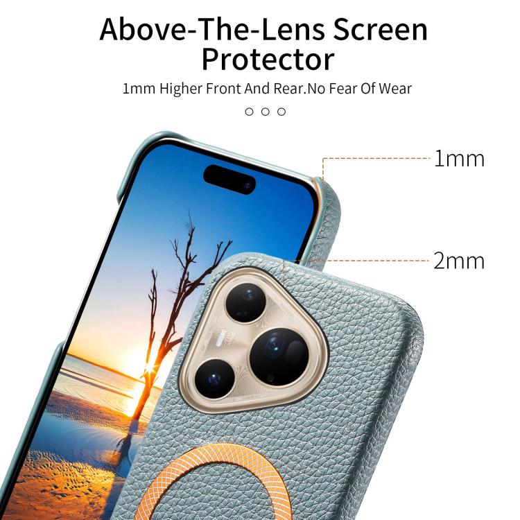 For Huawei Pura 80 Ultra 5G Litchi Texture Brushed MagSafe PU Back Cover Phone Case