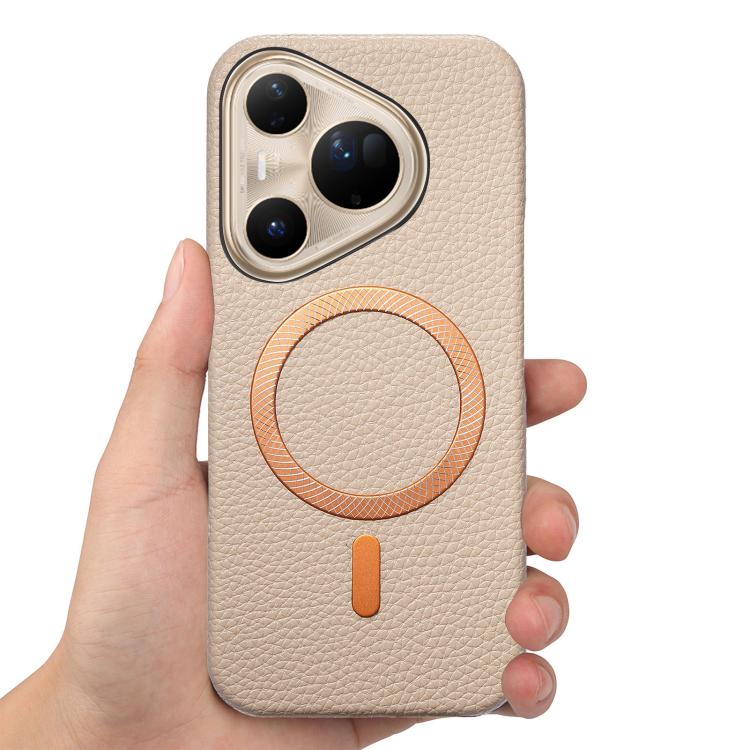 For Huawei Pura 80 Ultra 5G Litchi Texture Brushed MagSafe PU Back Cover Phone Case