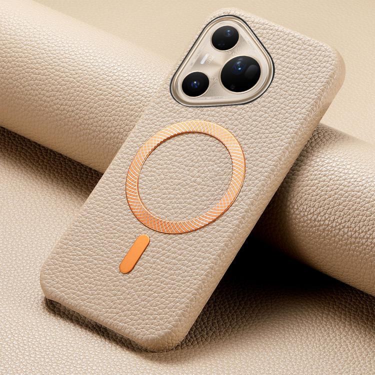 For Huawei Pura 80 Ultra 5G Litchi Texture Brushed MagSafe PU Back Cover Phone Case