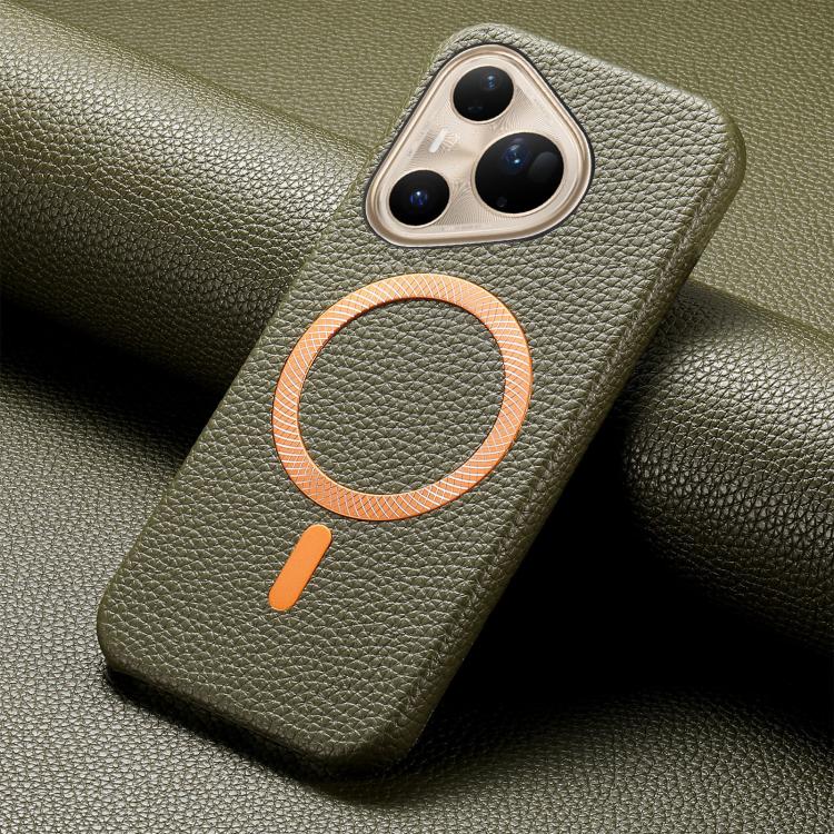 For Huawei Pura 80 Ultra 5G Litchi Texture Brushed MagSafe PU Back Cover Phone Case
