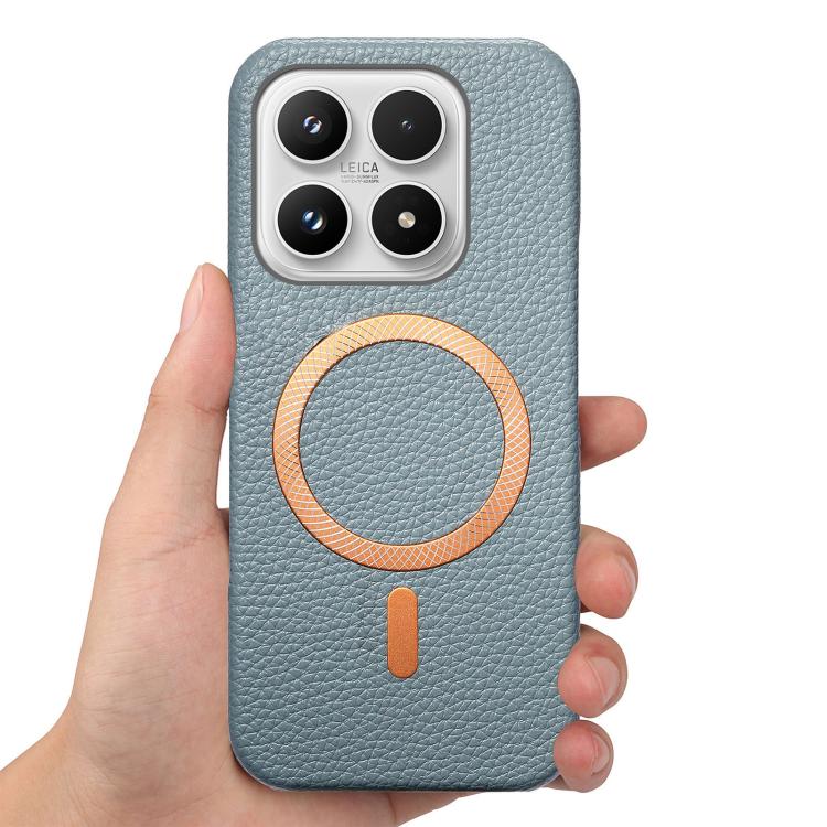 For Xiaomi 17 Litchi Texture Brushed MagSafe PU Back Cover Phone Case