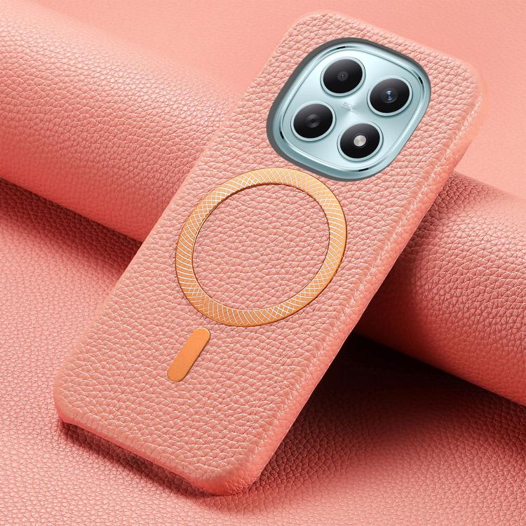 For Redmi Note 15 4G / 5G Global 164mm Litchi Texture Brushed MagSafe PU Back Cover Phone Case