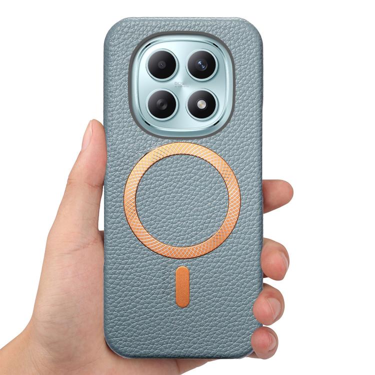 For Redmi Note 15 4G / 5G Global 164mm Litchi Texture Brushed MagSafe PU Back Cover Phone Case