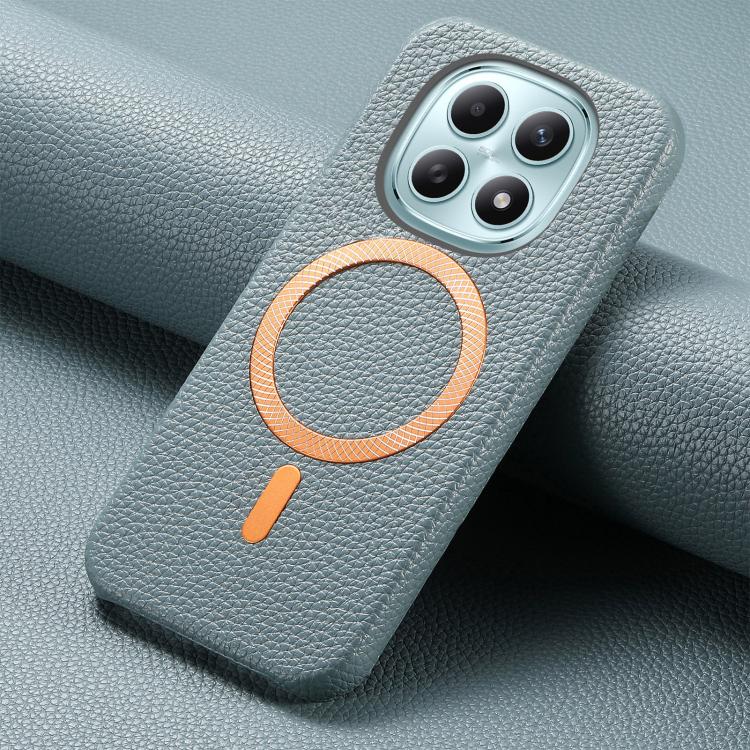 For Redmi Note 15 4G / 5G Global 164mm Litchi Texture Brushed MagSafe PU Back Cover Phone Case