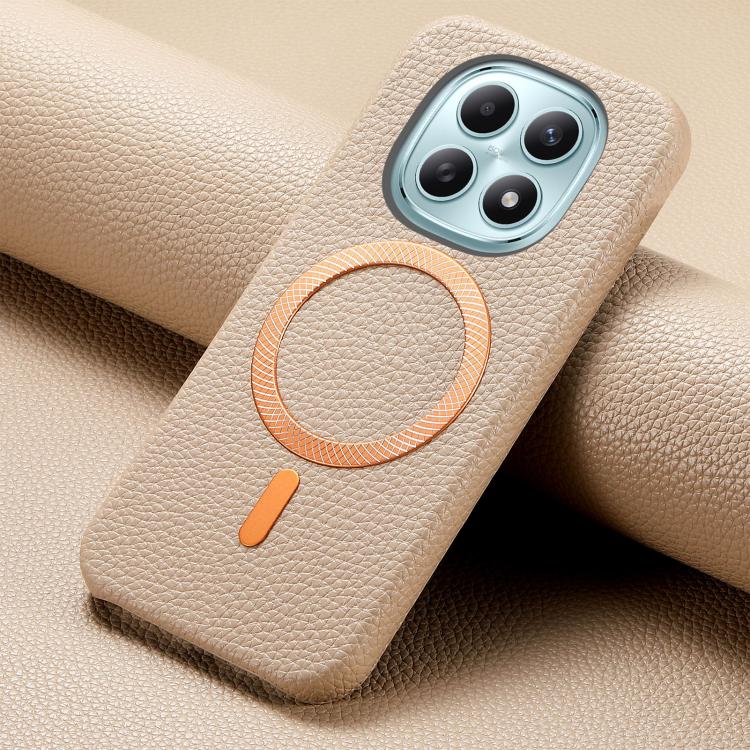 For Redmi Note 15 4G / 5G Global 164mm Litchi Texture Brushed MagSafe PU Back Cover Phone Case