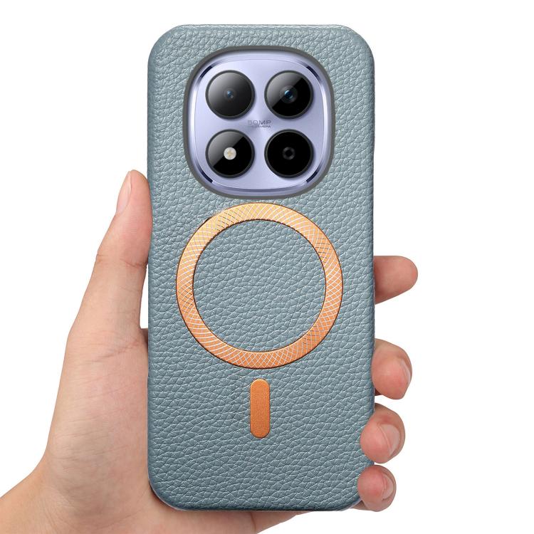 For Redmi Note 15 Pro+ Global 163.3mm Litchi Texture Brushed MagSafe PU Back Cover Phone Case