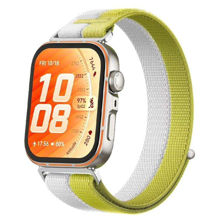 For Huawei Watch Fit 5 / Fit 5 Pro / Fit 4 Feather Yarn Stitched Nylon Loop Metal Interface Watch Band