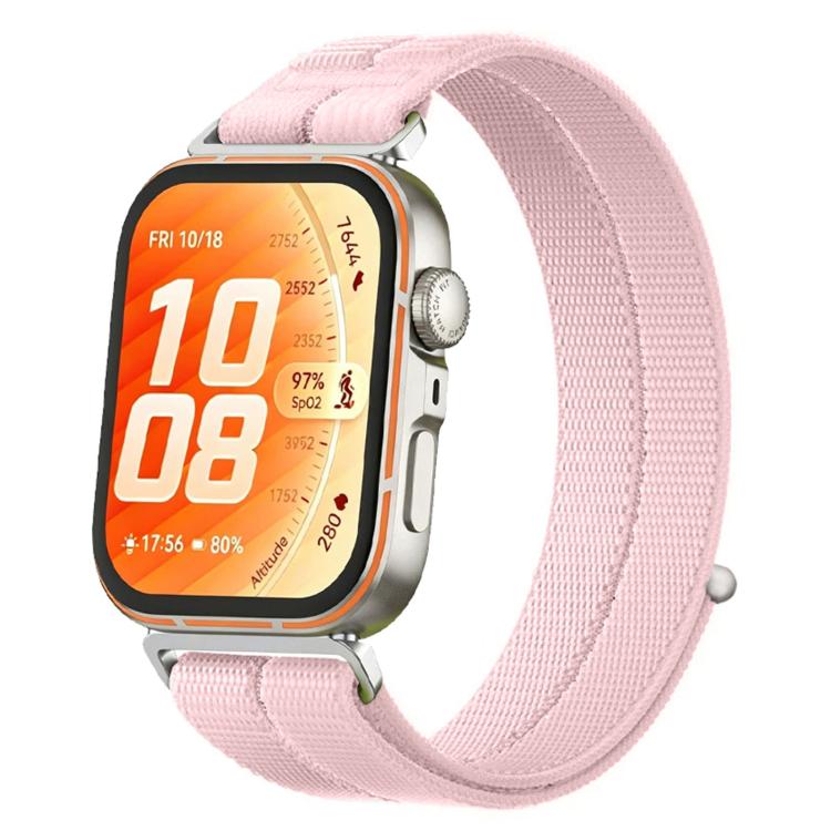 For Huawei Watch Fit 5 / Fit 5 Pro / Fit 4 Feather Yarn Stitched Nylon Loop Metal Interface Watch Band