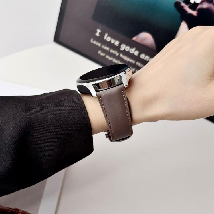 18mm Double G Magnetic Buckle Genuine Leather Watch Band