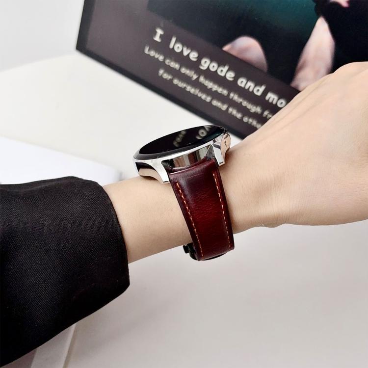 18mm Double G Magnetic Buckle Genuine Leather Watch Band