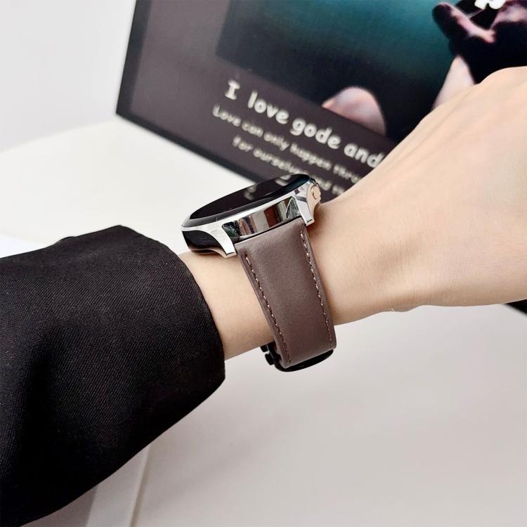18mm Double G Magnetic Buckle Genuine Leather Watch Band
