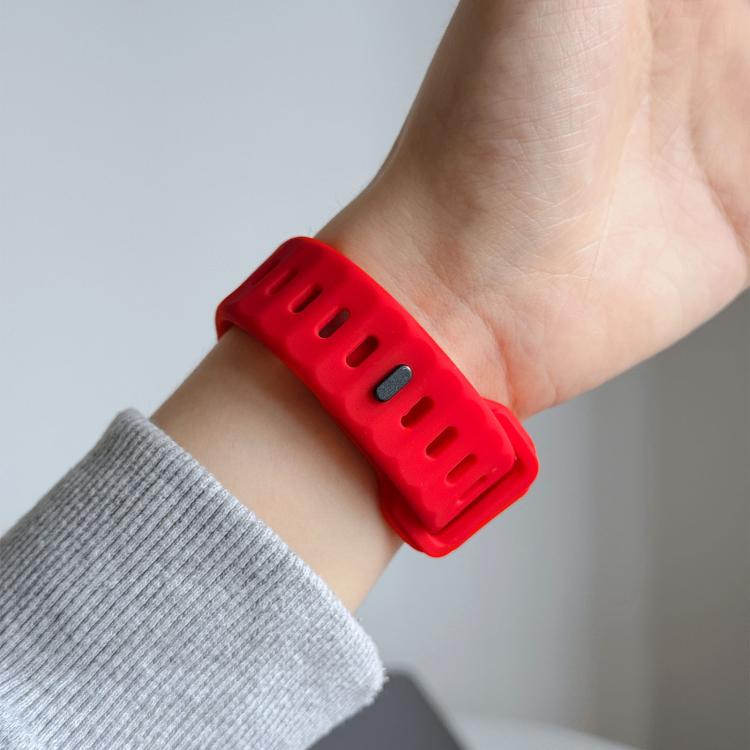 For Apple Watch 46mm / 49mm / 45mm / 44mm Irregular Twill Reverse Nail Buckle Silicone Watch Band