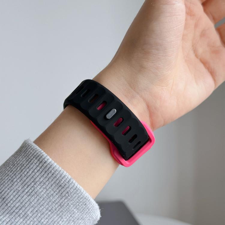 For Apple Watch 46mm / 49mm / 45mm / 44mm Irregular Twill Reverse Nail Buckle Silicone Watch Band