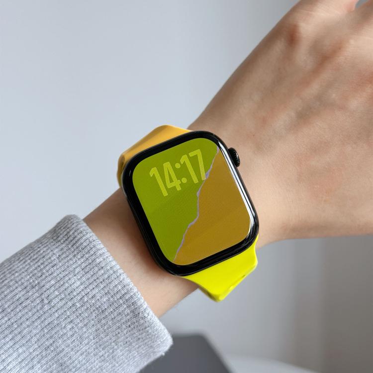 For Apple Watch 46mm / 49mm / 45mm / 44mm Irregular Twill Reverse Nail Buckle Silicone Watch Band